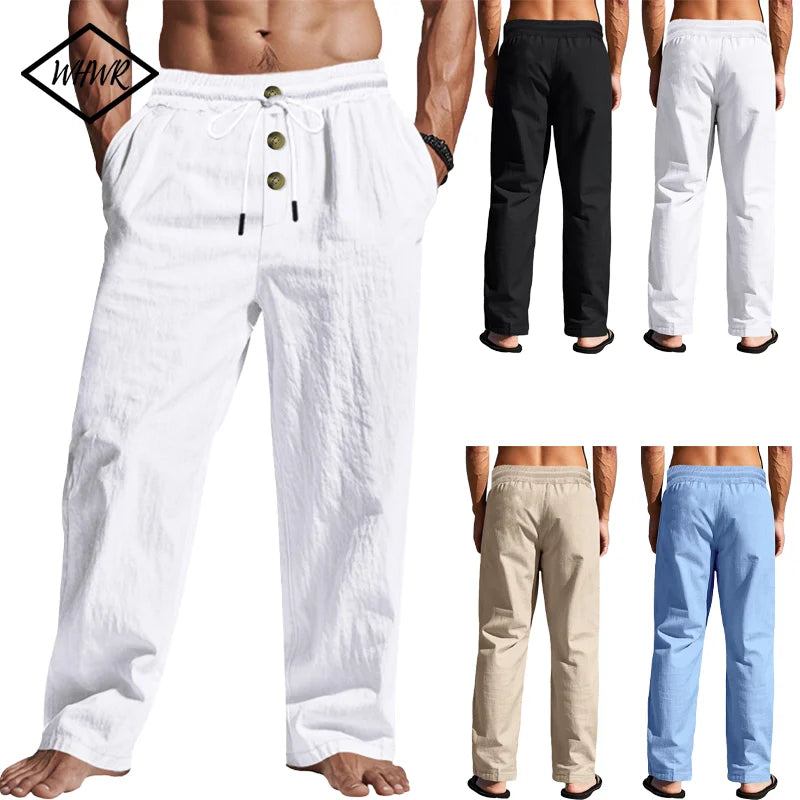 Men's Casual Trousers 2025 Spring/Summer New Man Large Size white