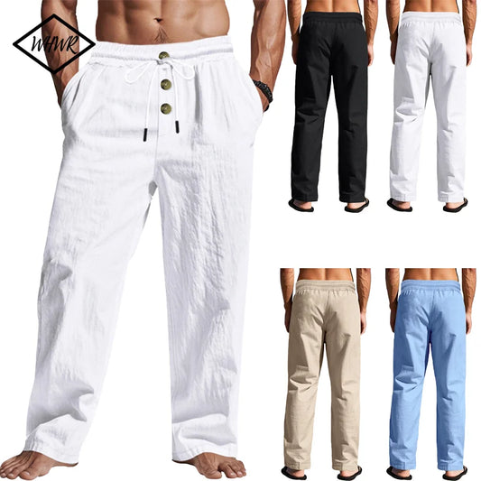 Men's Casual Trousers 2025 Spring/Summer New Man Large Size white