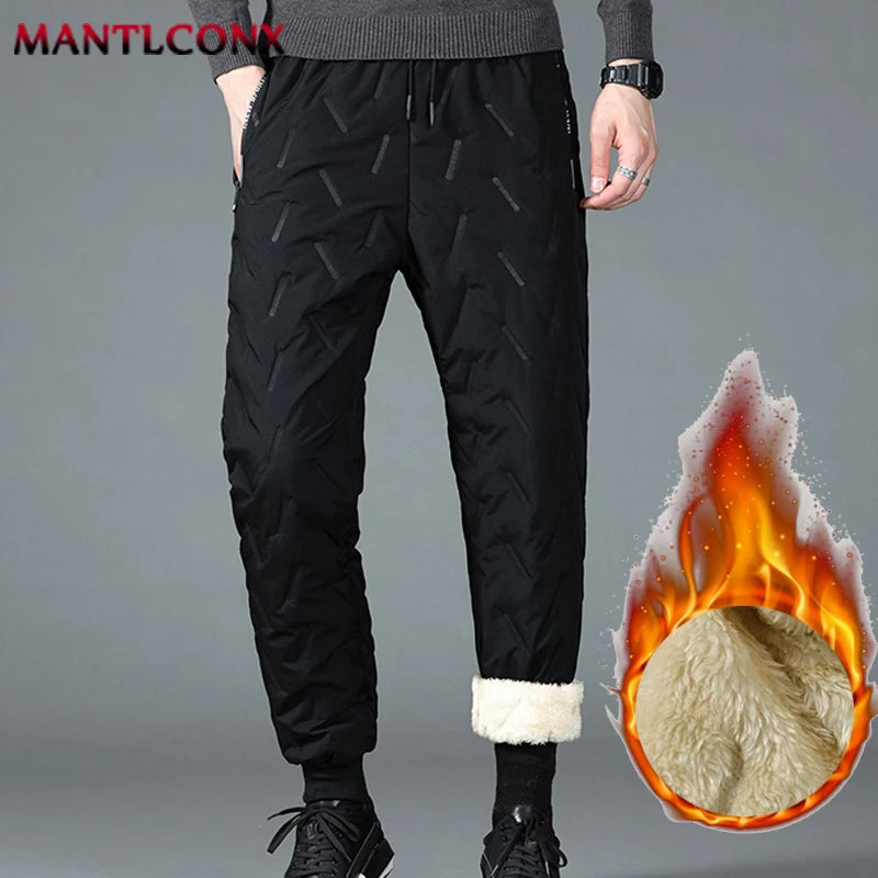 New Fleece Warm Winter Men's Pants Casual Thicken Joggers Pants for