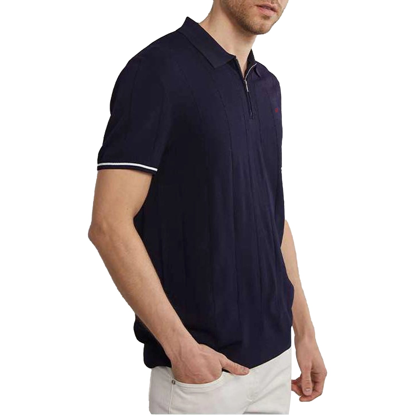 CHCH 2024 New Summer Ribbed Knit Polo Shirt for Men Breathable and