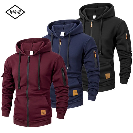 2025 New Autumn Men Sweatshirts Long Sleeve Jacket Hoodie Zipper