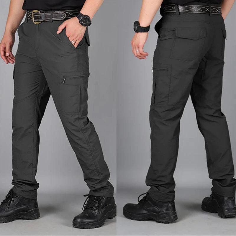 Men's Summer Tactical Cargo Pants Lightweight Casual Waterproof
