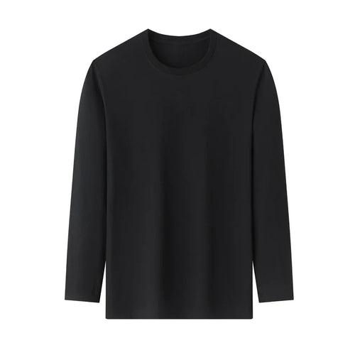 Men's Solid Color round Neck Long Sleeve T-Shirt Cotton Summer