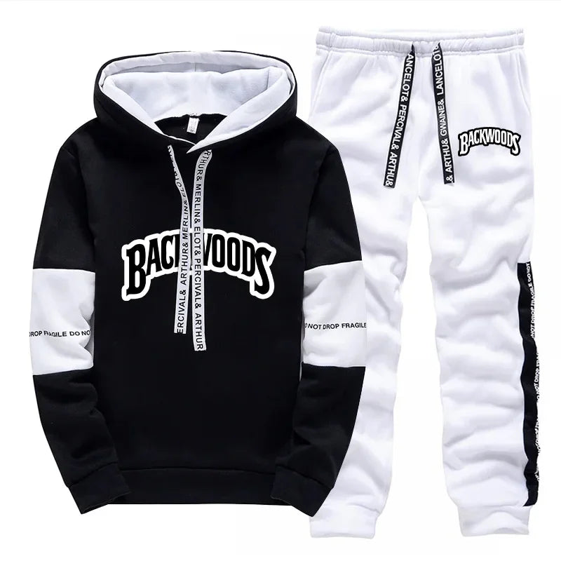 Mens Tracksuit Print Casual Single Piece Sweatshirts Sweatpants Daily