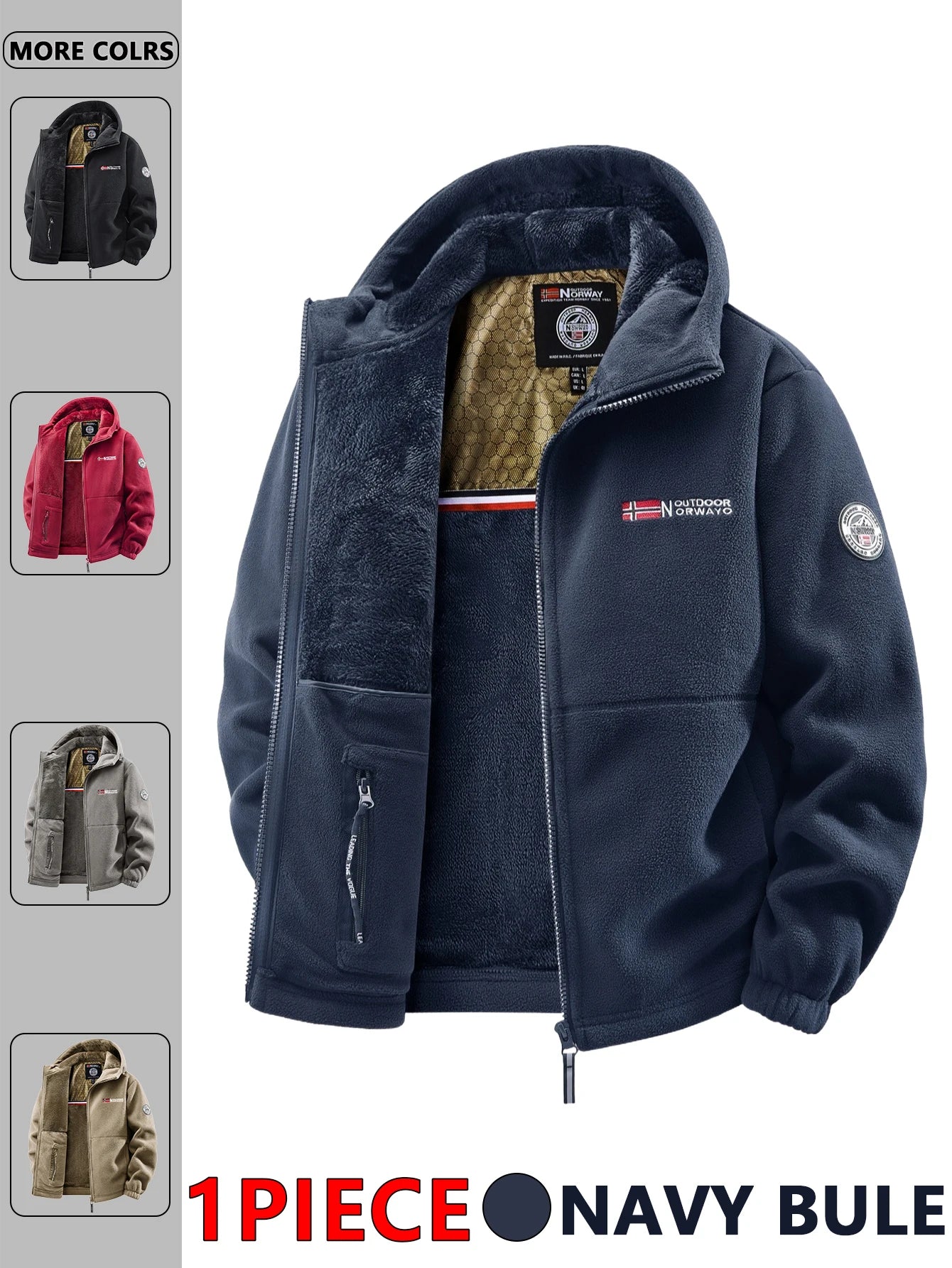 Men's Autumn and Winter Outdoor Hooded Jacket, Suitable for Daily Wear