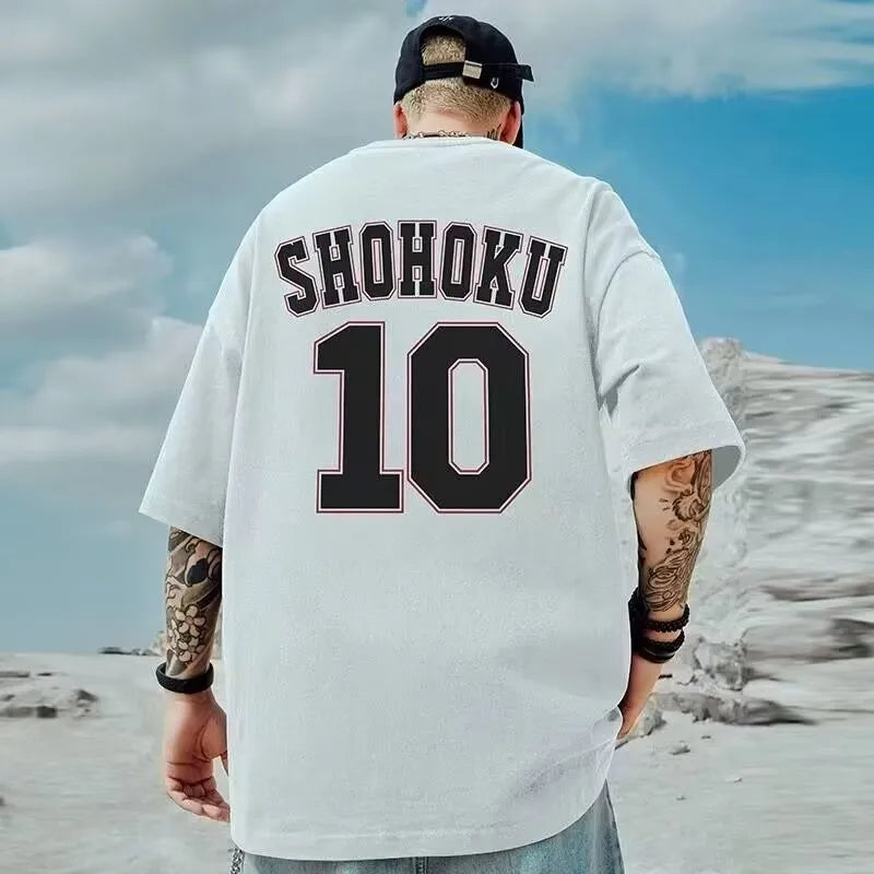8XL Men Oversize Fashion Loose American Basketball Number ten Print