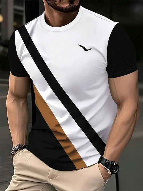 A men's personalized pattern printed short-sleeved T-shirt for