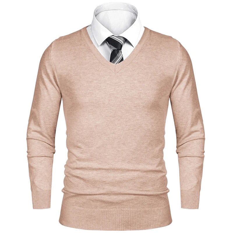 Animal Game Mens Business Sweater Casual V Neck Pullover Cold Blouse