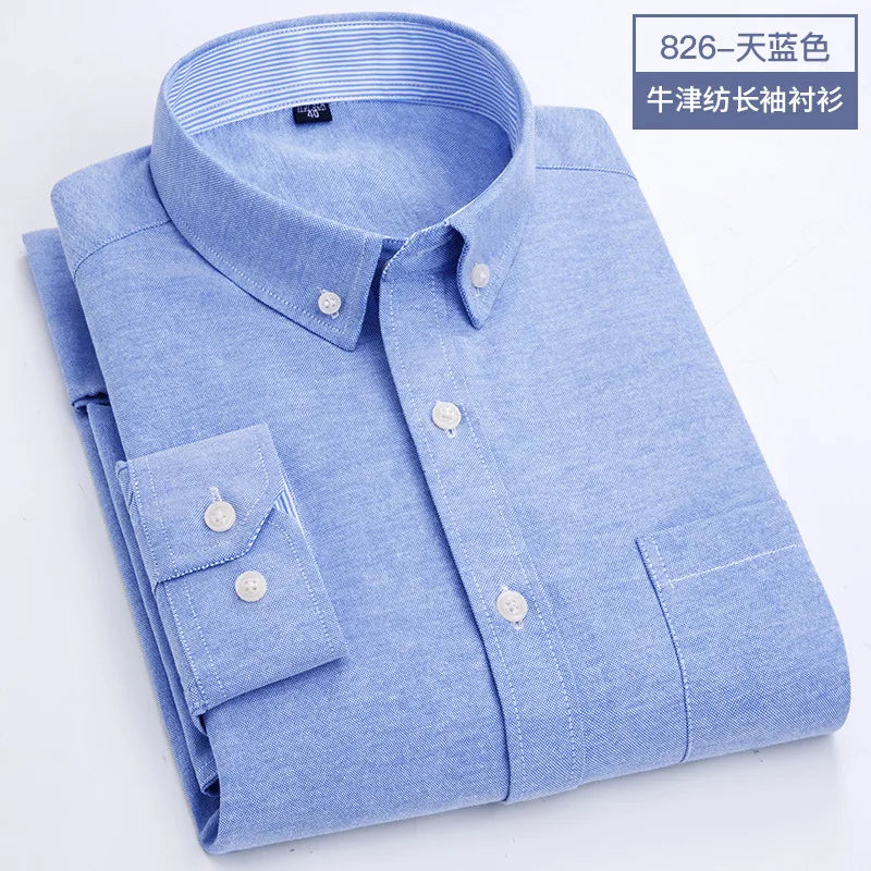 Men's long sleeve shirt Spring summer autumn winter Oxford woven slim