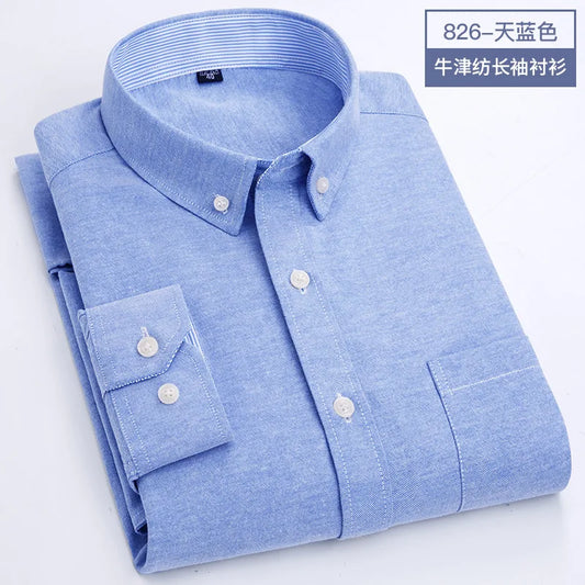 Men's long sleeve shirt Spring summer autumn winter Oxford woven slim