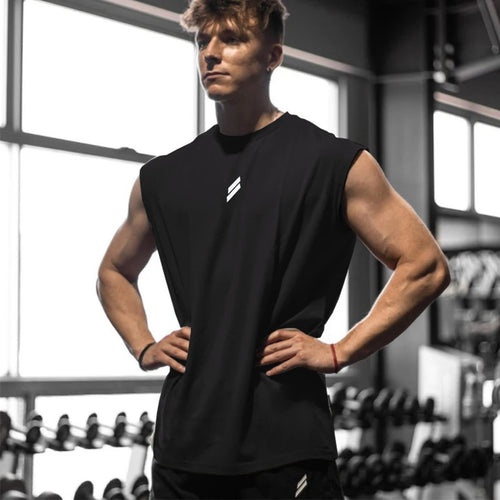 NEW Summer Fitness Sports Tank Top Men Breathable Loose Mesh Training