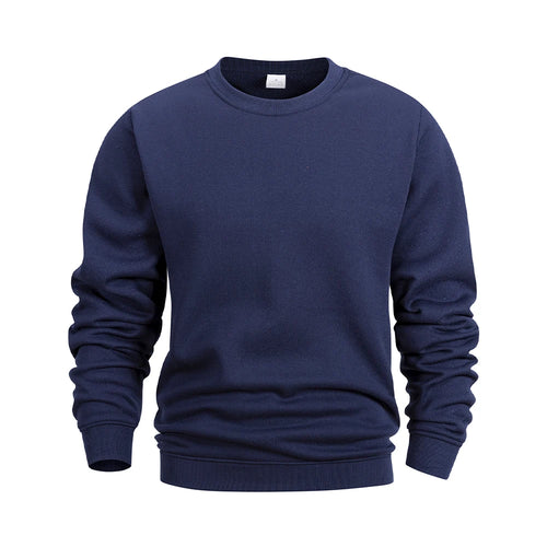 Men's Crew Neck Hoodies Autumn Winter Fleece Warm Casual Loose