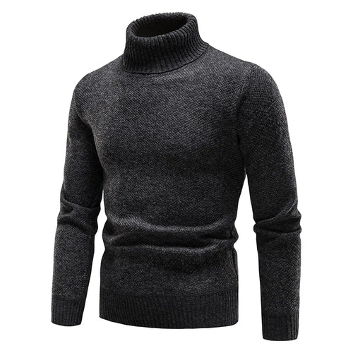 Autumn Winter Fleece Sweater Men Thicker Turtleneck Warm Pullover Slim