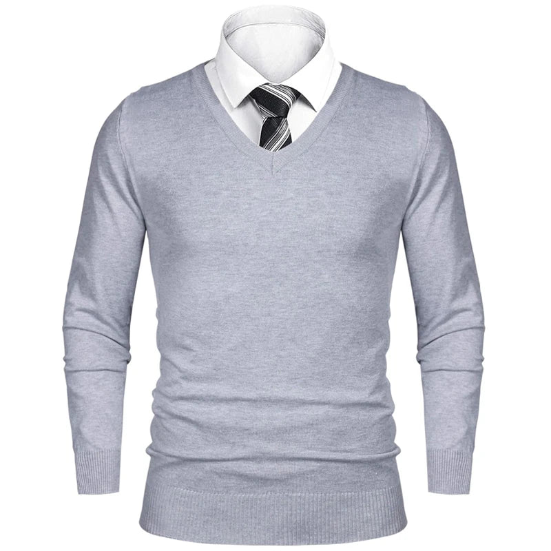 Animal Game Mens Business Sweater Casual V Neck Pullover Cold Blouse