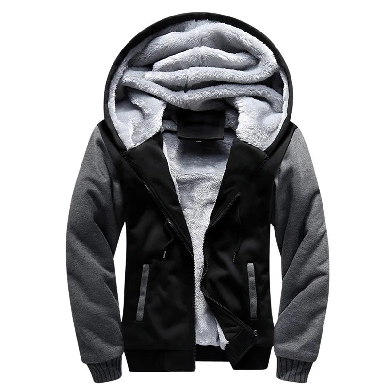 Men's Jacket Winter Camouflage Fleece Thicken Hooded Jackets Male Long