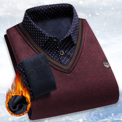Vintage Plaid Sweater Pullover Men Thick Warm Knitwear Winter Autumn