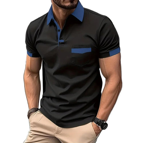 Summer Men's Short Sleeve T Shirts Solid Color Polo Shirt Breathable