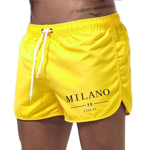 2025 Summer Men's Beach Shorts Urban Print Beach Trunks Jogging Casual