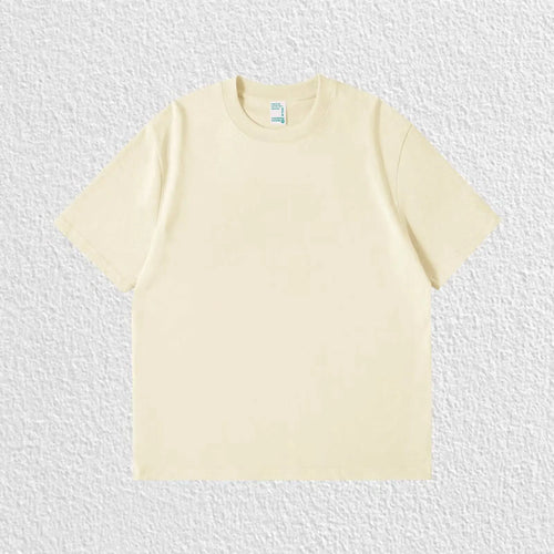 Pure White 260g Heavy T-shirt Men's Summer Pure Cotton Short-sleeved