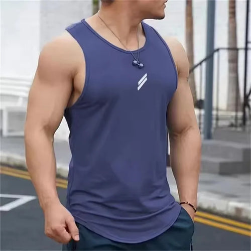 2025 Summer Men's tank top Casual Round Neck Mesh Undershirt Shirt