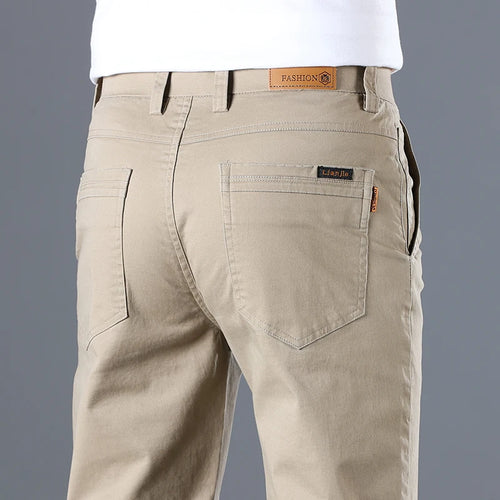 2024 Men's High Quality Pure Cotton Classic Solid Color Casual Pants