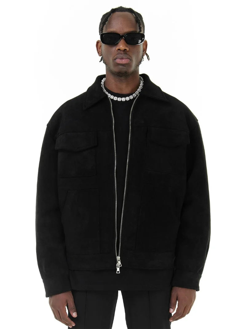 Autumn Jackets Oversize Casual Clothes High Street Pockets Laper