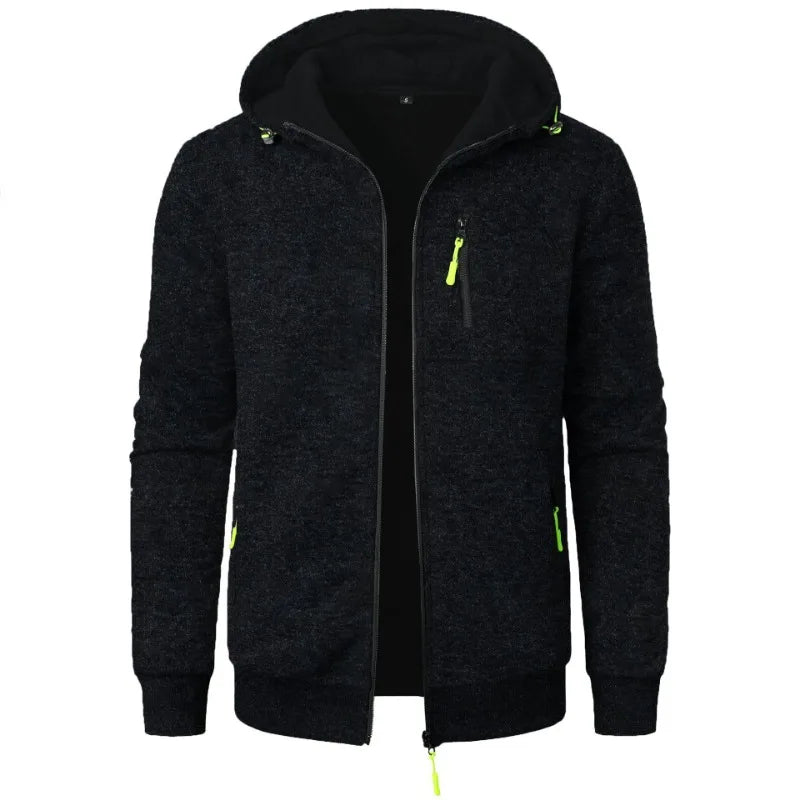 New Streetwear Men's Long Sleeve Sweatshirts for Men Zipper Hooded