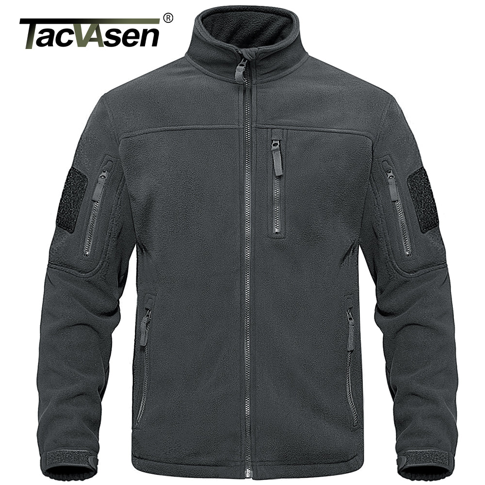 Tacvasen Full Zip Up Tactical Army Fleece Jacket Military Thermal Warm