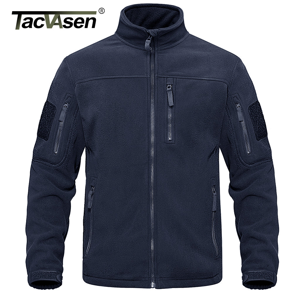 Tacvasen Full Zip Up Tactical Army Fleece Jacket Military Thermal Warm