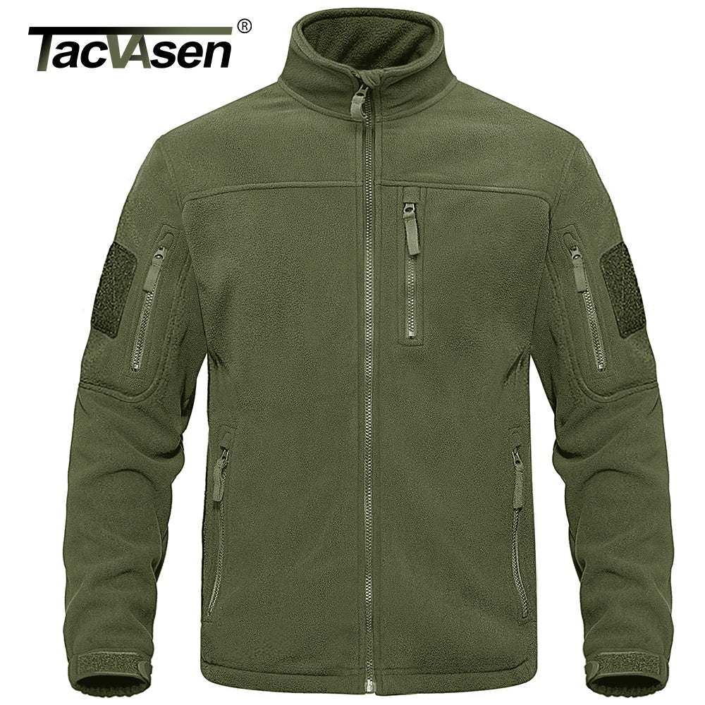Tacvasen Full Zip Up Tactical Army Fleece Jacket Military Thermal Warm
