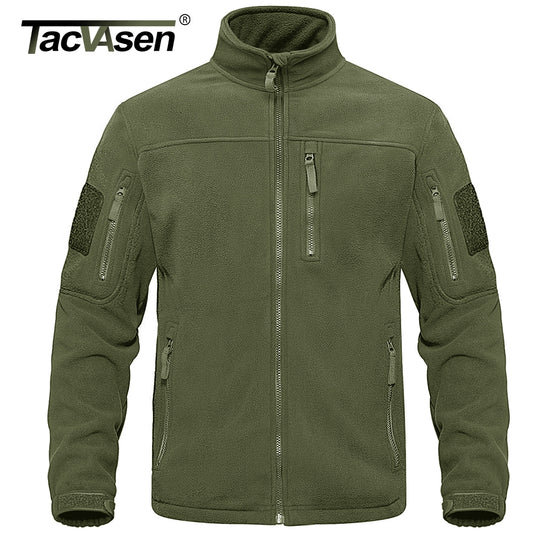 Tacvasen Full Zip Up Tactical Army Fleece Jacket Military Thermal Warm