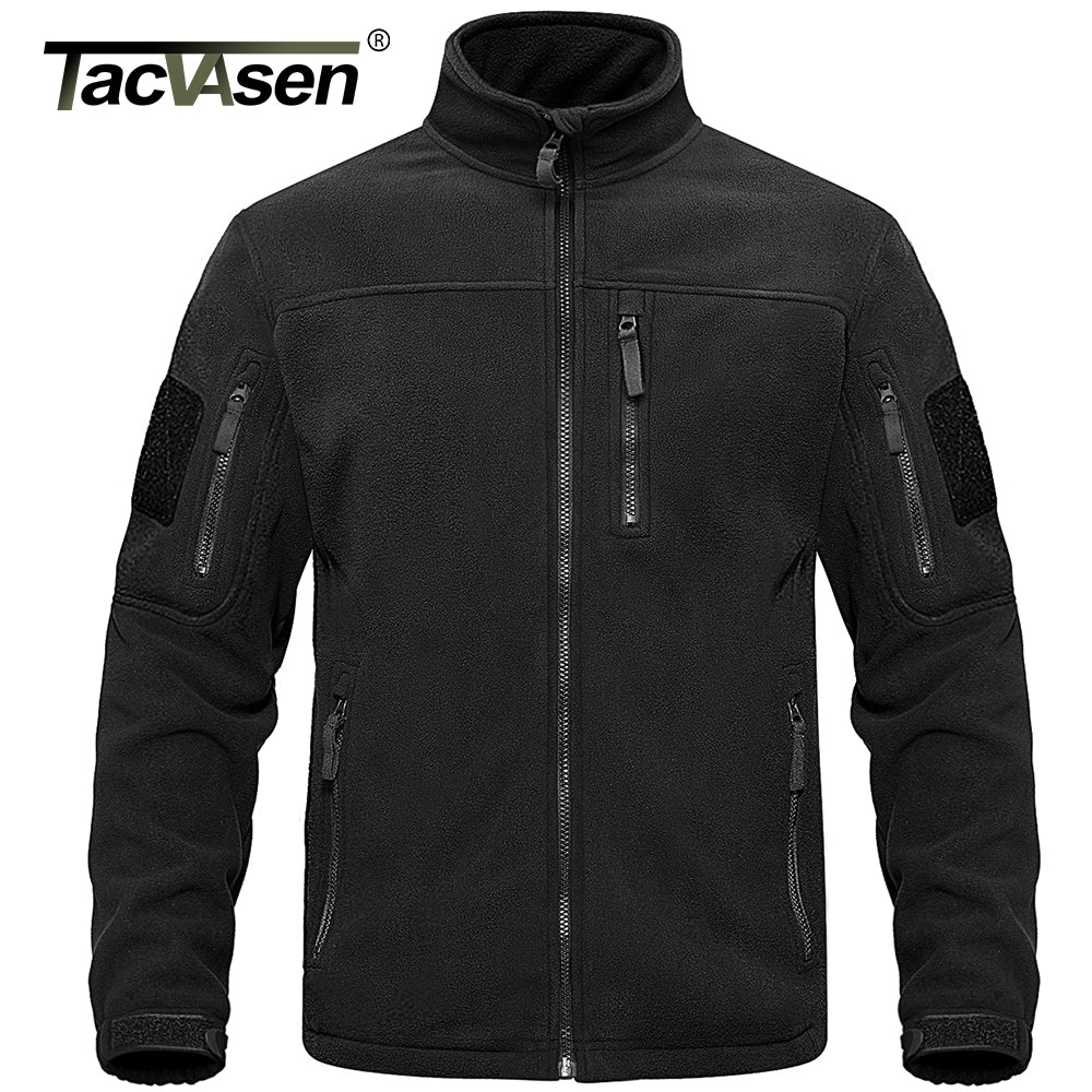Tacvasen Full Zip Up Tactical Army Fleece Jacket Military Thermal Warm