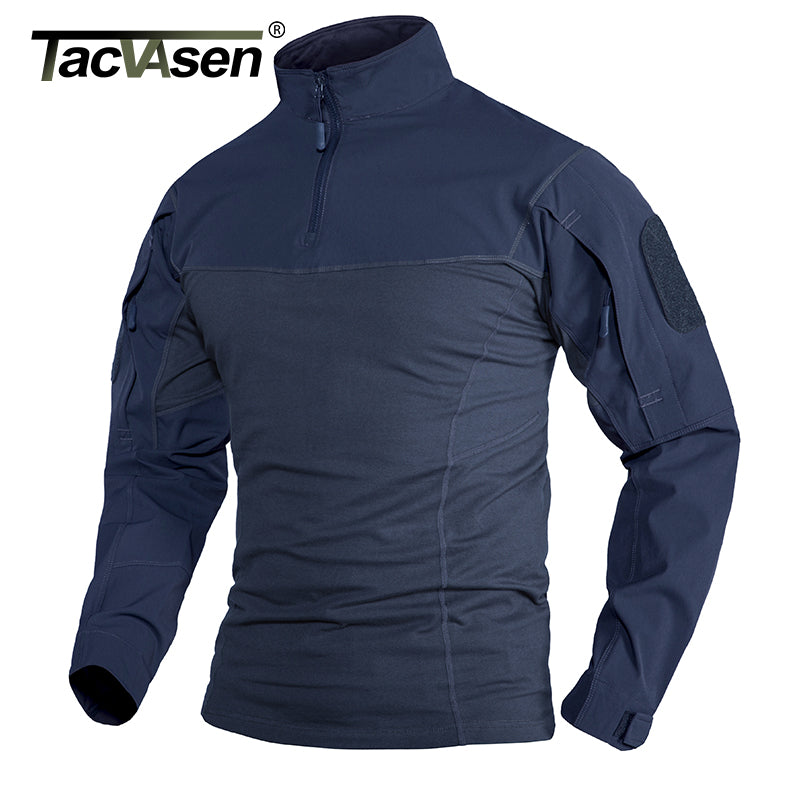 Tacvasen Military Assault T-shirts Mens Long Sleeve Crew-neck Airsoft