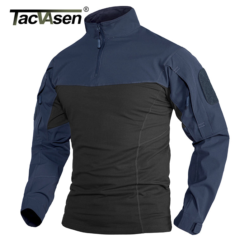 Tacvasen Military Assault T-shirts Mens Long Sleeve Crew-neck Airsoft