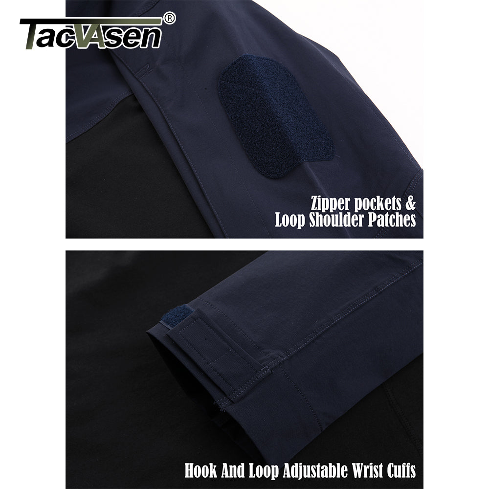 Tacvasen Military Assault T-shirts Mens Long Sleeve Crew-neck Airsoft
