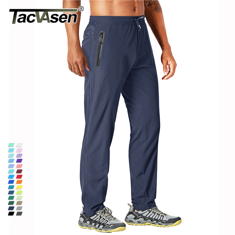 Tacvasen Outdoor Pants Men Quick Dry Straight Running Hiking Pants