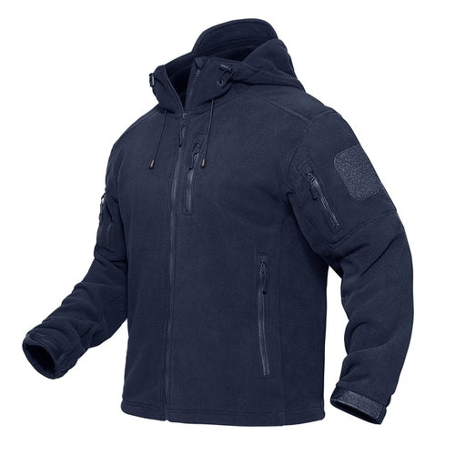 Tacvasen Spring Winter Fleece Jacket With Hoodie Mens Tactical Fleece
