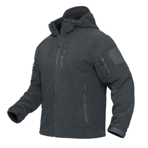 Tacvasen Spring Winter Fleece Jacket With Hoodie Mens Tactical Fleece