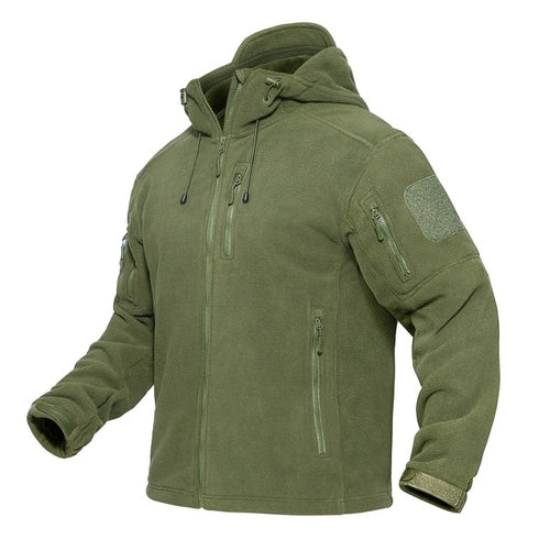 Tacvasen Spring Winter Fleece Jacket With Hoodie Mens Tactical Fleece
