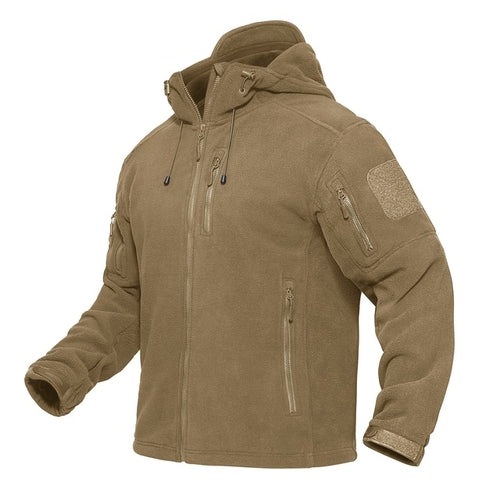 Tacvasen Spring Winter Fleece Jacket With Hoodie Mens Tactical Fleece