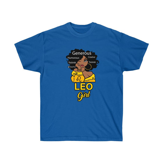 Horoscope Leo Zodiac Girls Afro Black Girl T-Shirt