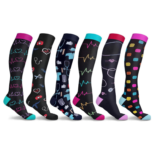 DCF Knee-High Compression Sock Collection (3- or 6-Pack)